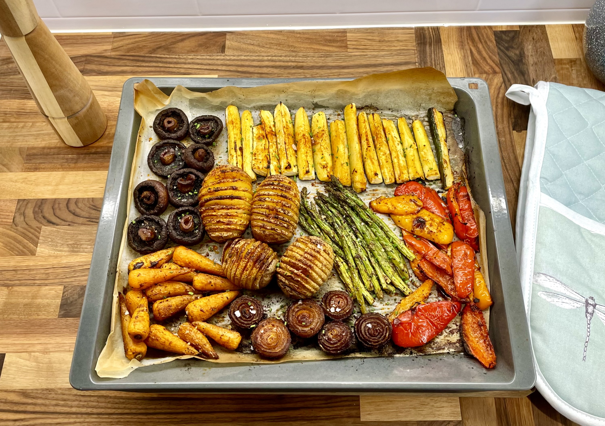 Hasselback Potatoes and Swedish Style Roasted Vegetables