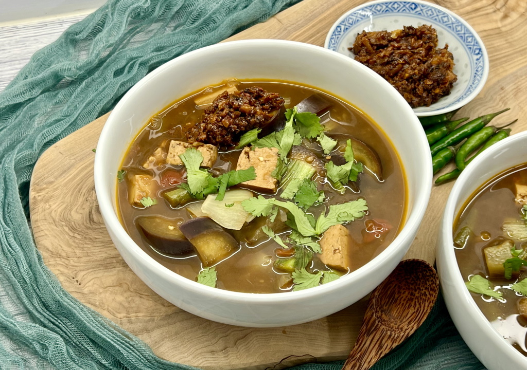 Vegan Tofu Sinigang (Filipino Soup Soup) and Vegan Bagoong