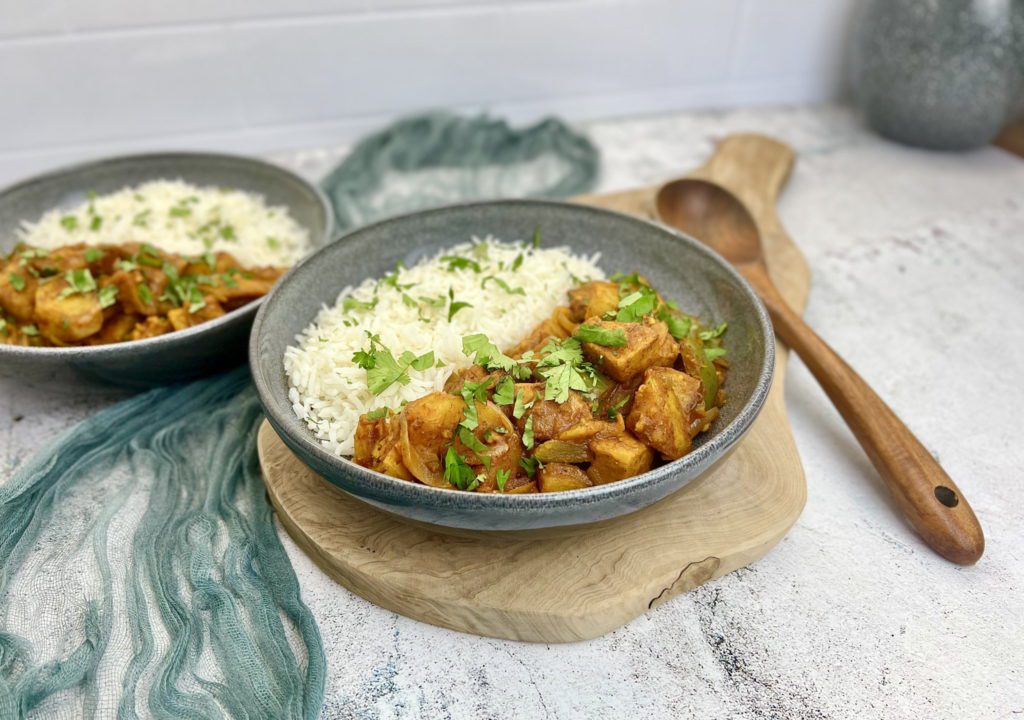 Roasted Tempeh and Potato Curry