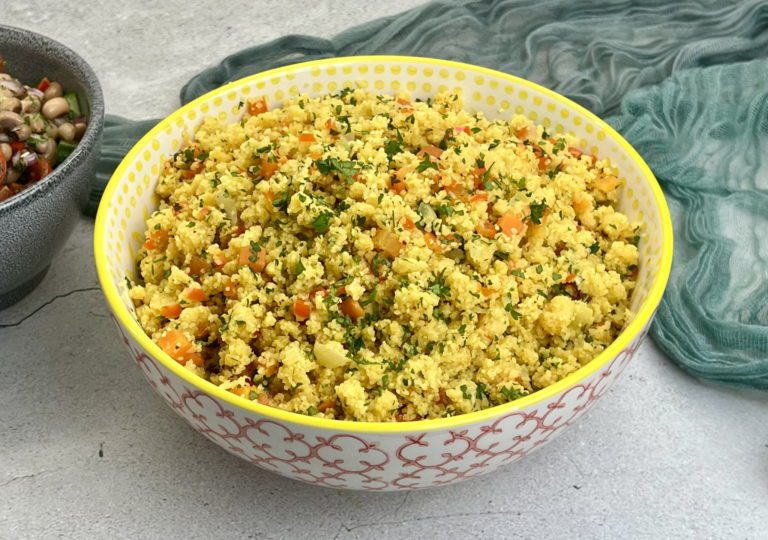 Vegan Fonio Pilaf - Ancient Grain Salad, A supergrain from western Africa with a subtle nutty flavour that’s easy to prepare and full of nutrients.